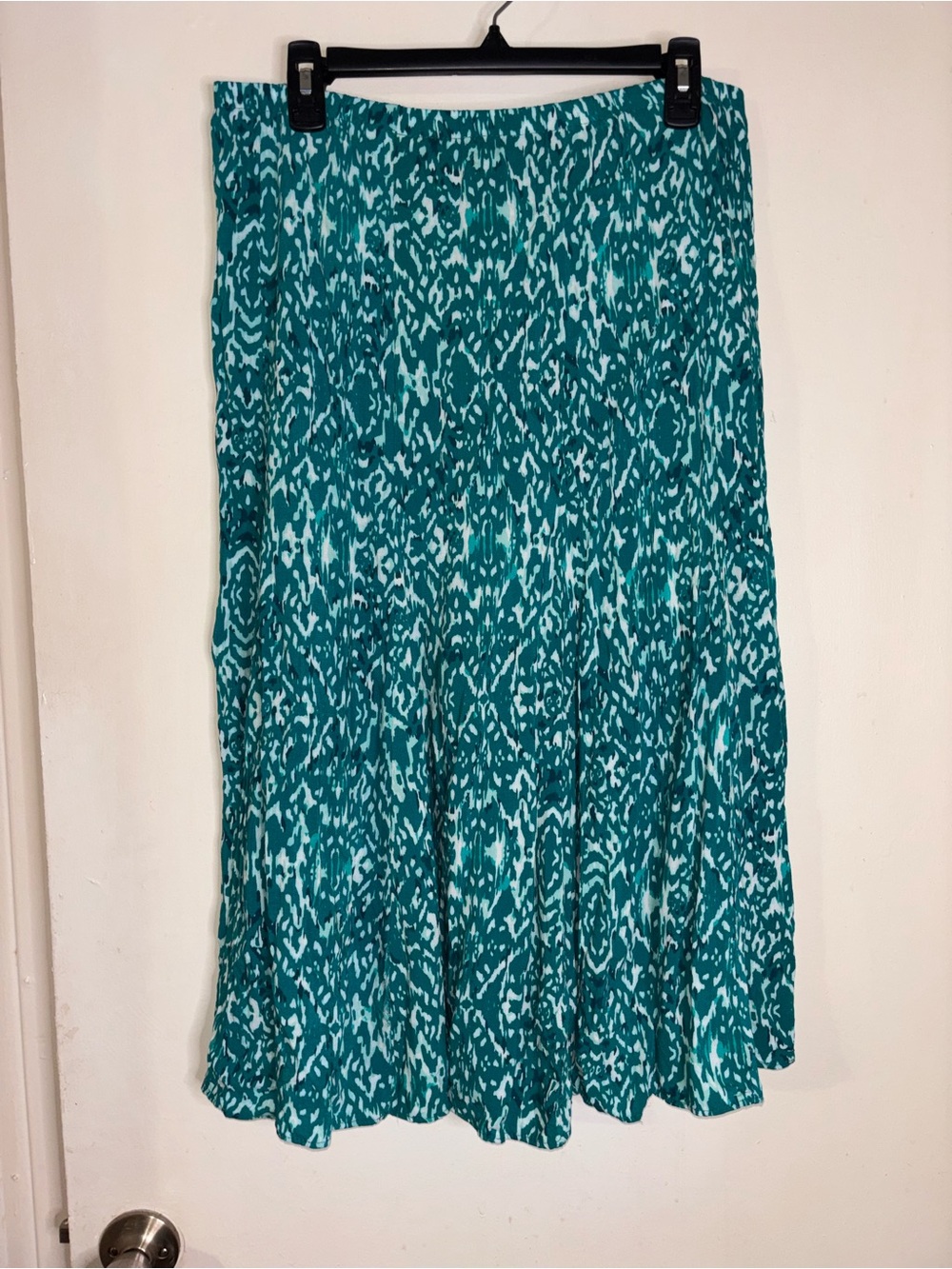 Vintage Laura Scott green and White Maxi Skirt